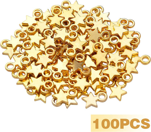 100pcs Mini Star Charms Alloy Star Shape Charms Pendants for DIY Crafting Jewelry Making...