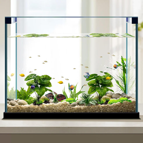 Reptile Artificial Plants, Terrarium Plants Decorations Supplies, Aquarium Fish Tank Plant, Amphibian Habitat Hideout Tank Accessories (M Set-2pcs...