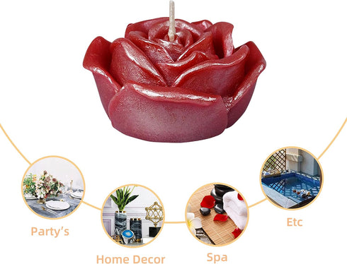 Zest Candle 12-Piece Folding Candles, 3-Inch, Red Rose...