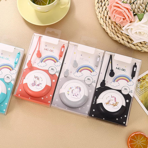 QearFun Unicorn Earbuds for Kids, Kawakii Wired Earbud & in-Ear Headphones Gift for School Girls and Boys with Microphone and Lovely Earphones Sto...