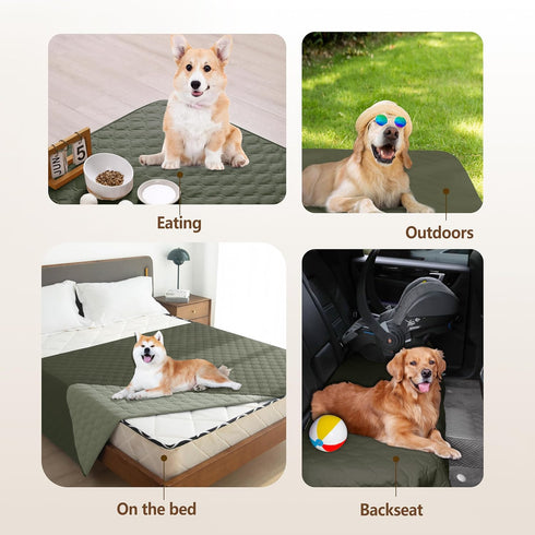 gogobunny 100% Double Sided Waterproof Dog Blanket Soft Pet Bed Cover Reversible Protect Furniture Couch Sofa Car for Puppy Large Dog Cat (Dark Ol...