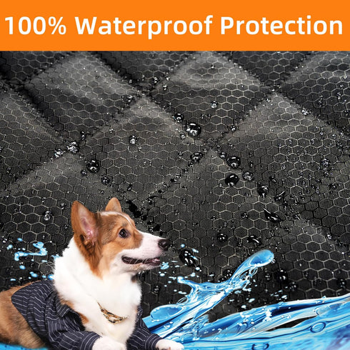 Dog Car Seat Cover for Back Seat 100% Waterproof Dog Hammock for Cars 600D Heavy Duty Scratch Proof Nonslip Durable Pet Dog Seat Cover for Car Tru...