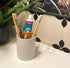 Ceramic Toothbrush and Toothpaste Holder with Bamboo Divider for Bathroom Countertop, White Toothbrush Organizer Stand for Bathroom Vanity Counter...