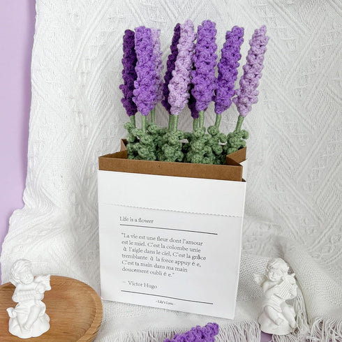 Lily's Lyric Flower Crochet Kit | Lavender Flower with Paper Bag| Step-by-Step Video Tutorial for Adults Teenagers | Craft Gift Idea DIY Home Deco...