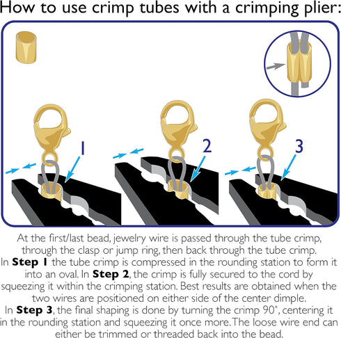The Beadsmith Tube Crimp Beads, 2 x 2mm, 400 Pieces, Silver Color, Uniform Cylindrical Shape, No Sharp Edges, Designed to Secure The Ends of Jewel...