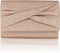 Rose Gold Clutch Purses for Women, Evening Handbags with Detachable Chain for Wedding Party, Women’s Small Sequin Champagne Clutch...