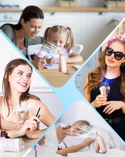 Handheld Fan, Portable Mini Fan 1800mAh USB Rechargeable, Max 12H Runtime, Battery Operated Pocket Fan, Personal Makeup Lash Fans, Gifts for Women...