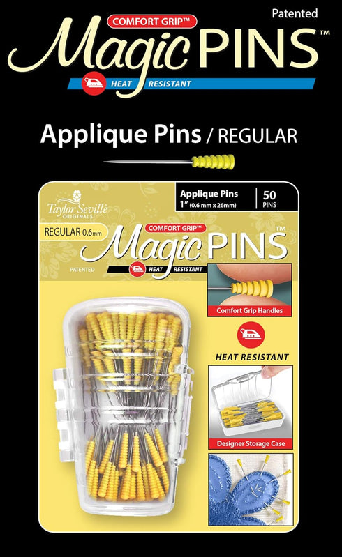 Taylor Seville Originals Comfort Grip Magic Pins Applique Regular -Quilting Supplies-Sewing Supplies-Sewing Notions-50 Count...