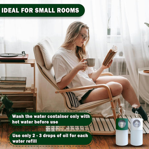 CAR AIR DIFFUSERS for Essential Oils, H20 Diffuser HUMIDIFIER, Mini Cute HUMIDIFIER for Small Room, Perfect to Decorate Your Set UP- Cute Mini Hum...