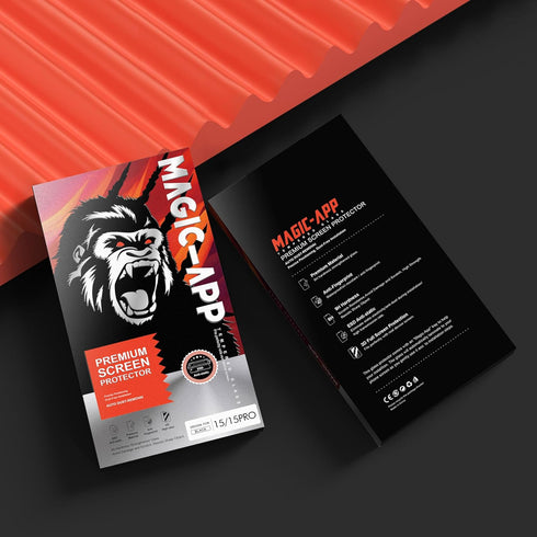 Magic-APP IPhone 15 pro Max Screen Protector,9H Hardness, HD Clear Tempered Glass, Auto Dust-Elimination, Bubble Free, Full Coverage, Easy Install...