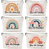 Chengu 6 Pcs Big Canvas Rainbow Heart Cosmetic Bags, 10 x 7.5 inch Inspirational Gifts for Women Motivational Quotes Makeup Bag for Women Girls Bi...