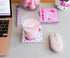 Sanrio Hello Kitty Strawberry Milk Glass Coasters for Drinks, Set of 4 | Tabletop Protection for Home Kitchen, Dining Room Table...
