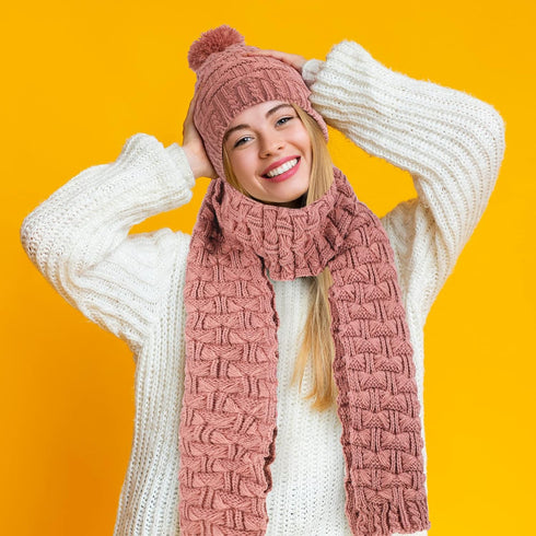 Women Winter Hats Scarf and Gloves Set for Women Including Ear Covers Cold Weather Glove Scarves Hats Knit Beanie Scarf Glove...