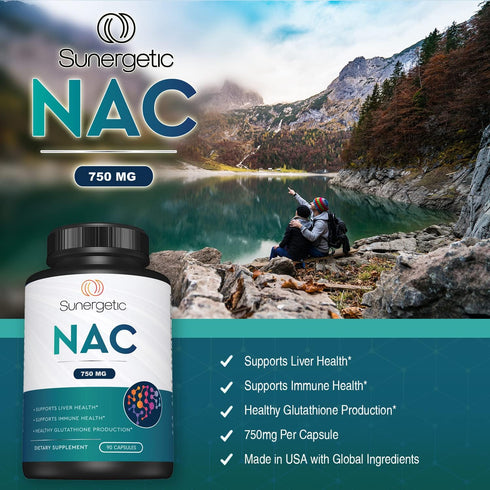 Premium NAC Supplement N-acetyl Cysteine – 750mg Per Capsule – Supports Liver, Detox Immune, Cellular & Respiratory Health – 90 N acetyl Cysteine ...
