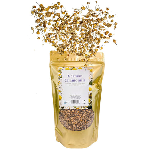 bMAKER Dried Chamomile Flowers (4oz) - Bulk Bag - Kosher Certified Chamomile for Relaxation, Dried Flowers for Soap Making, Lotion, Shampoo, Loose...