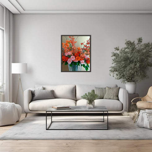 Posterizer 1 pcs-beautiful floral arrangement-flowers-Valentine's day inspired-Floral Botanical Romantic Art-Gift for Couples boyfriend girlfriend...
