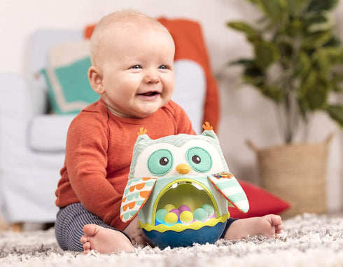 B. toys- B. baby- Owl Be Back- Baby Toy- Crawling- Tummy Time- Sensory & Musical Toy for Babies- Wobbling Toy with Colorful Balls – 6 Months...