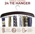 Richards Wooden Tie Rack Hanging Organizer for Mens Closet Accessories, Space Saving Necktie Holder for Storage and Display, Holds 24 Ties, Hook, ...