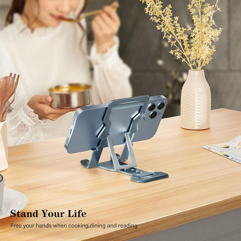 Phone Stand for Desk, Adjustable Cell Phone Stands, Foldable Metal Phone Stands for All Smartphone......