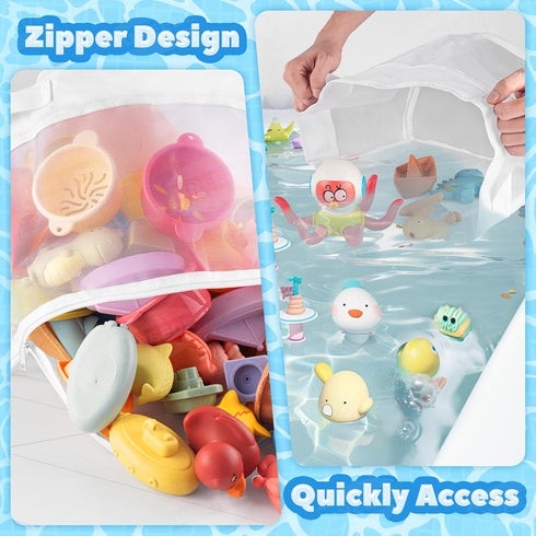 UNEEDE Bath Toy Organizer,2 Gallons Bathtub Toy Storage Organizer,Quick Access Bath Toy Holder For Bathtub,Baby Organizer And Storage,Quick Dry Ba...