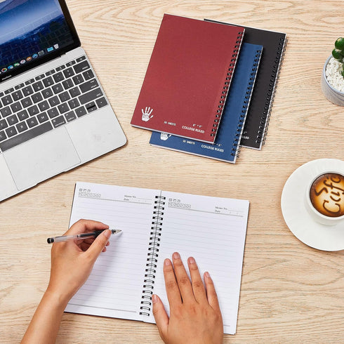 6 Pack Small Left Handed Notebook 8"x5" Lefty Spiral Notebooks Lefty Wire Bound Mini Notebook 50 Sheets College Wide Ruled Paper Journal for Schoo...