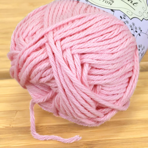 JubileeYarn Dainty Light Yarn - Worsted Weight Cotton - 100g/Skein - 305 Primrose Pink - 4 Skeins......