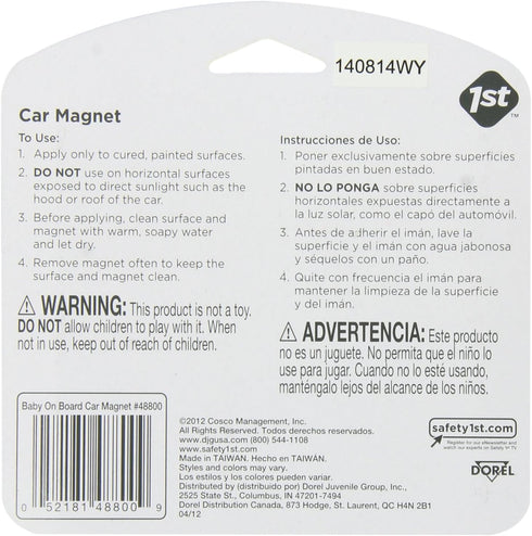 Safety 1st Baby On Board Sign Magnet...