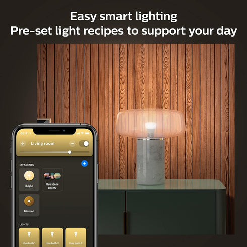 Philips Hue Smart 75W A19 LED Bulb - Soft Warm White Light - 1 Pack - 1100LM - E26 - Indoor - Control with Hue App - Works with Alexa, Google Assi...