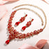 EVER FAITH Women's Austrian Crystal Art Deco Bridal Floral Wave S-Shaped Teardrop Necklace Earrings Set...