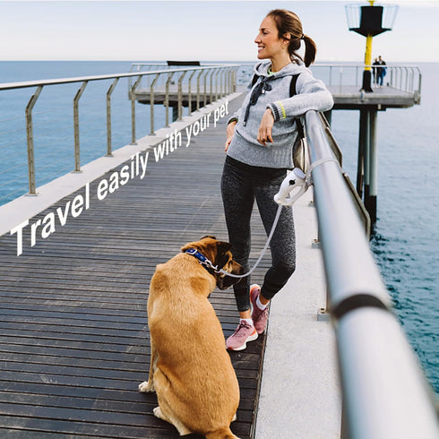 5-in-1 Hands Free Dog Leash with LED Light & Dispenser & Poop Bags, 6 ft Heavy Duty Dog Leash with Anti-Slip Handle for Night Walking, Jogging You...