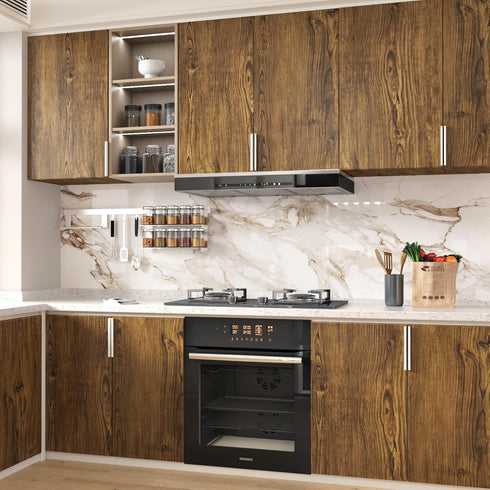 Brown Wood Contact Paper Peel and Stick Wallpaper Kitchen Countertop Waterproof Vinyl Wood Grain Stick on Wallpapers Removable Vintage Adhesive Ho...
