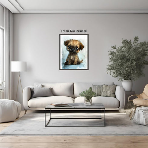 Posterizer 1 pcs-cute illustration of tiny dog-puppy 1-Kids Room Art-Art for Animal Lovers-Decor for nursery toddlers kids room- unframed wall art...