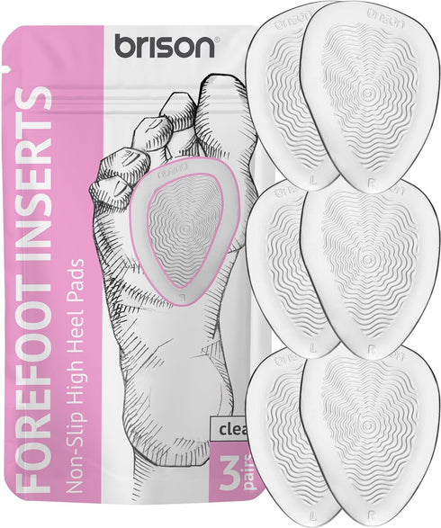 Brison Metatarsal Pads Ball of Foot Cushion 3 Pairs - Metatarsal Pads for Women Men High Heels Inserts - Soft Gel Forefoot Callus Metatarsalgia Pa...