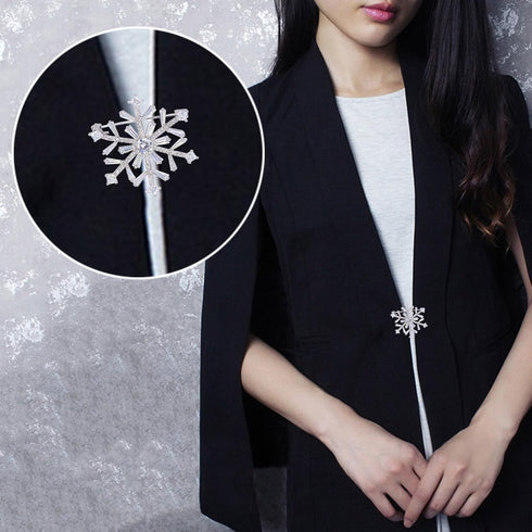 EleQueen Women's Silver-tone Full Zircon Winter Snowflake Art Deco Brooch Pin Clear...
