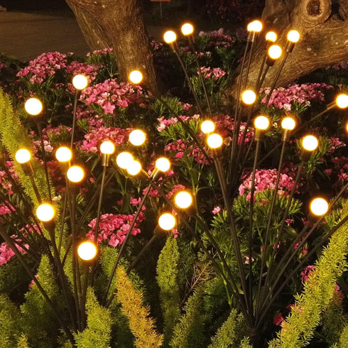 Solar Garden Lights - 2 Pack 20LED New Upgraded Firefly Lights Solar Outdoor Waterproof Solar Swaying Light, 2 Lighting Modes Solar Lights for Yar...