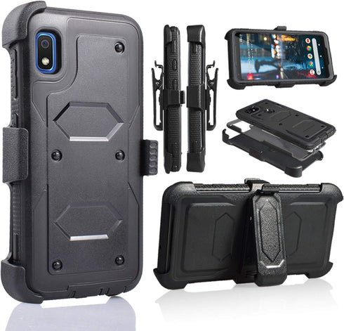 A10E Case, for Samsung Galaxy A10E Full Body Armor Rugged Holster Defender Hybrid Tough Case with 360 Swivel Belt Clip Kickstand & Built in Screen...