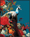 Posterizer 1 pcs-beautiful peacock bird , fruits , flowers collage-Art for Animal Lovers-Landscape & Nature Art-Gift For Animal Lovers- UNFRAMED W...
