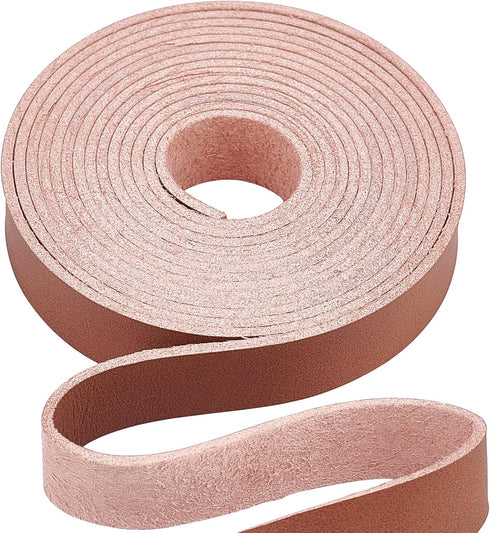 GORGECRAFT Brown Genuine Leather Strap Strip 1/2 Inch Wide 79 Inch Long Leather Belt Strips Wrap Single Sided Flat Cord for DIY Crafts Projects Cl...