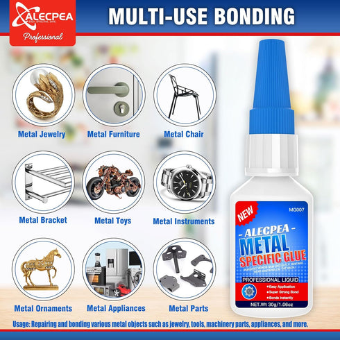 30g Metal Glue - Industrial Strength Metal Adhesive for Stainless Steel, Metal Craft, Aluminum Alloy, Metal Tube, Automotive and More - Quick Set ...