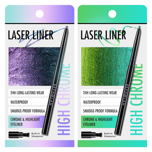 BEPHOLAN Eyeliner Pencil,Colored Eyeliners,Metallic Eyeliner,Shifting Colors Glitter Waterproof Eyeliner,24h Long-Lasting Eyeliner Pen 2PCS...