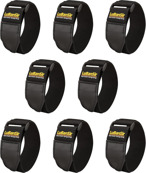 LuBanSir Cinch Straps, 2" x 12" (8 Pack) Elastic Hook and Loop Storage Strap for Extension Cord, Cable, Cord Wrap, Rope and Hose...