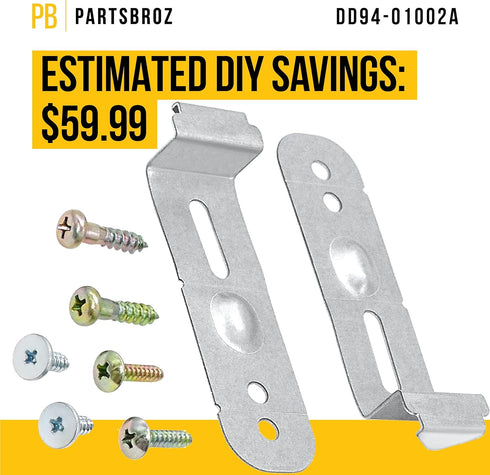 Samsung Dishwasher Mounting Bracket DD94-01002A Dishwasher Assembly-install Kit Replacement #DD94-01002A AP4450818 DW80K5050US PS4222710 - Diy eTips Included - Upgraded Mounting Set