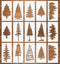 15 Pcs Trees Stencils, Pine Fir Cypress Cedar 3"x6", Christmas Trees Forest Stencils for Painting, Reusable Tree Templates for Window Wood Wall Ca...