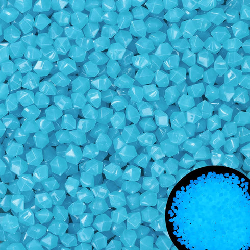 850pc Blue Glow in The Dark Rocks Outdoor Decorative Stones Glow Stones Luminous Pebble Glowing Rocks Outdoor Decor Luminous Stone for Fish Tank G...