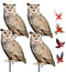Owls to Keep Birds Away, Bird Scare Devices Cardboard, Owl Bird Scarers, Plastic Owls, Fake Owls with Reflective Tape, Garden Owl, 4PCS Hanging Bi...