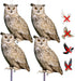 Owls to Keep Birds Away, Bird Scare Devices Cardboard, Owl Bird Scarers, Plastic Owls, Fake Owls with Reflective Tape, Garden Owl, 4PCS Hanging Bi...