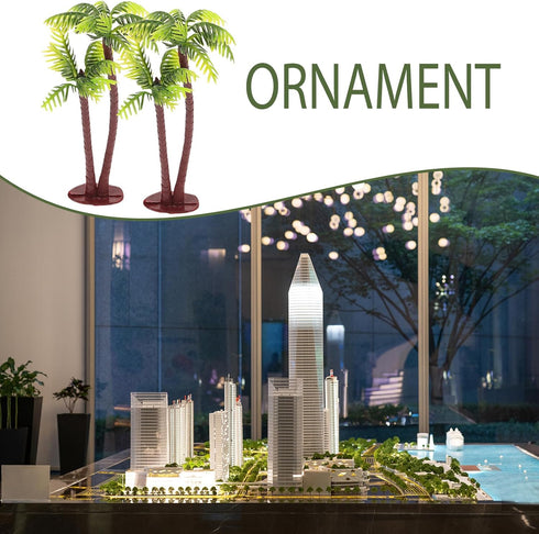 Amosfun 5Pcs Plastic Coconut Palm Model Trees Artificial Trees Miniature Plant for Cake Decorations Pots Bonsai Craft Micro Landscape DIY Decor...