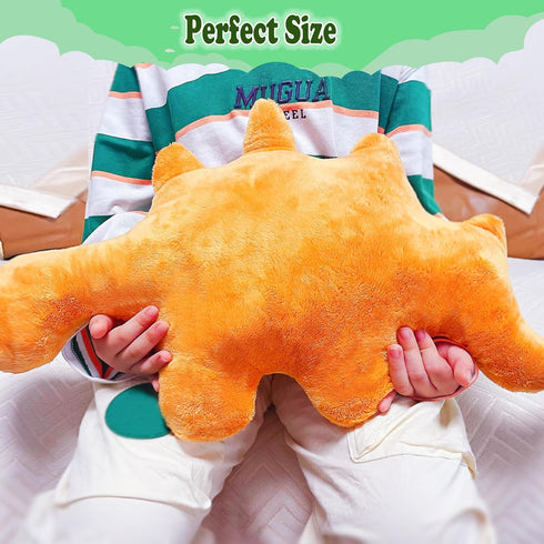 19 inch Dino Chicken Nugget Pillow, Dinosaur Chicken Nugget Plush, Dinosaur Stuffed Animal Cute Soft and Nice Size Plush Toy, Gift for Boys and Gi...