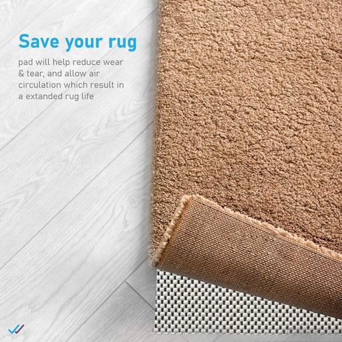 Rug Gripper Non Slip Rug Pad Underlay for Hardwood Floors Supper Grip Thick Padding Adds Cushion Prevents Sliding Size 2 x 3...