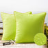 Phantoscope Pack of 2 Outdoor Waterproof Throw Pillow Covers with Contrast Piping, Decorative Square Cushion Case Patio Pillows for Couch Tent Sun...